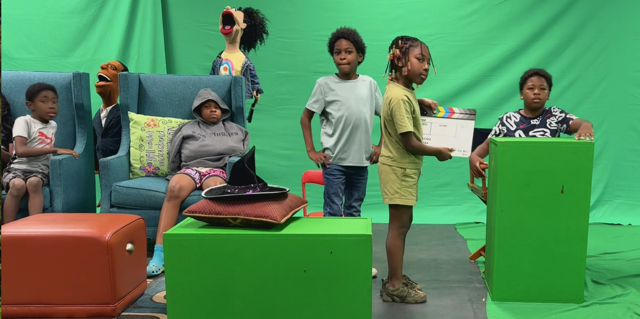 Students working in an MBV production session