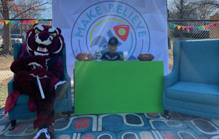 Fish Frye mascot at Make Believe Village